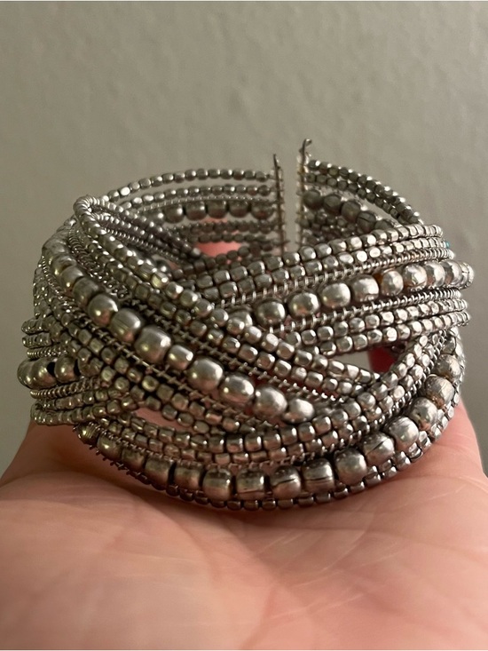 Jewelry - Silver Tone Multi-Row Beaded Women’s Bracelet